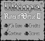 Ultima - Runes of Virtue II (USA) Title Screen